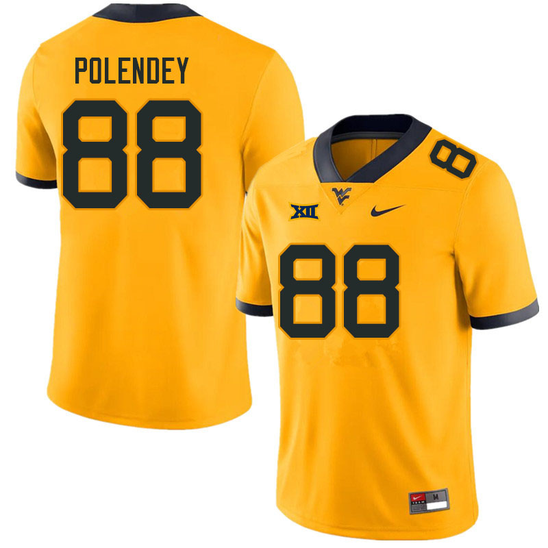 Men #88 Brian Polendey West Virginia Mountaineers College Football Jerseys Sale-Gold - Click Image to Close